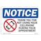 Signmission OSHA Notice Sign, 10" Height, Aluminum, NOTICE No Cell Phone During Your Appointment Sign, Landscape OS-NS-A-1014-L-16024 - alternate 1